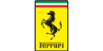 Ferrari logo featuring a prancing horse on a yellow background, representing high-performance automotive branding.