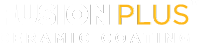FUSION PLUS ceramic coating logo, representing advanced vehicle paint protection solutions by C17 Auto Armour, emphasizing gloss maintenance and environmental resistance.